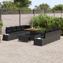 Havesofa Sæt med pude Sort 100 x 100 x 71 cm Poly rattan
