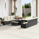 Havesofa Sæt med pude Sort 264 x 62 x 85 cm Poly rattan