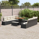 Havesofa Sæt med pude Sort 264 x 62 x 85 cm Poly rattan