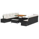 Havesofa Sæt med pude Sort 264 x 62 x 85 cm Poly rattan