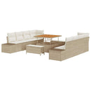Havesofa Sæt med pude Beige 100 x 100 x 71 cm Poly rattan