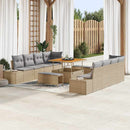 Havesofa Sæt med pude Beige 100 x 100 x 71 cm Poly rattan