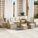 Havesofa Sæt med pude med opbevaring 10 pcs Beige Poly rattan