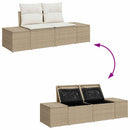 Havesofa Sæt 8 stk. Beige Poly rattan