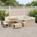 Havesofa Sæt med pude med opbevaring 12 pcs Beige Poly rattan