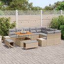 Havesofa Sæt med pude med opbevaring 12 pcs Beige Poly rattan