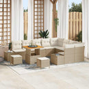 Havesofa Sæt med pude med opbevaring 12 pcs Beige Poly rattan