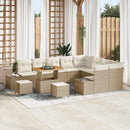 Havesofa Sæt med pude med opbevaring 12 pcs Beige Poly rattan
