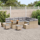 Havesofa Sæt med pude med opbevaring 12 pcs Beige Poly rattan