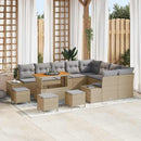Havesofa Sæt med pude med opbevaring 13 pcs Beige Poly rattan