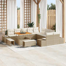 Havesofa Sæt med pude med opbevaring 13 pcs Beige Poly rattan