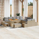 Havesofa Sæt med pude med opbevaring 13 pcs Beige Poly rattan