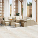 Havesofa Sæt med pude med opbevaring 13 pcs Beige Poly rattan