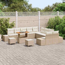 Havesofa Sæt med pude med opbevaring 13 pcs Beige Poly rattan