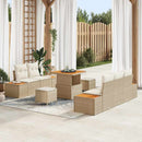 Havesofa Sæt med pude med opbevaring 8 pcs Beige og creme