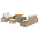 Havesofa Sæt med pude med opbevaring 8 pcs Beige og creme
