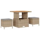 Havesofa Sæt med pude med opbevaring 8 pcs Beige og lys grå