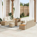 Havesofa Sæt med pude med opbevaring 8 pcs Beige og creme