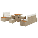 Havesofa Sæt med pude med opbevaring 8 pcs Beige og creme