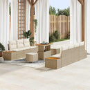 Havesofa Sæt med pude med opbevaring 10 pcs Beige Poly rattan