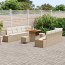 Havesofa Sæt med pude med opbevaring 11 pcs Beige Poly rattan