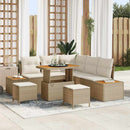 Havesofa Sæt med pude med opbevaring 8 pcs Beige Poly rattan