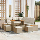 Havesofa Sæt med pude med opbevaring 9 pcs Beige Poly rattan