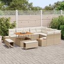 Havesofa Sæt med pude med opbevaring 12 pcs Beige Poly rattan