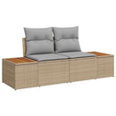 Havesofa Sæt med pude med opbevaring 12 pcs Beige Poly rattan