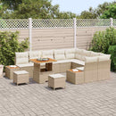 Havesofa Sæt med pude med opbevaring 12 pcs Beige Poly rattan