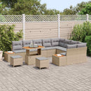 Havesofa Sæt med pude med opbevaring 12 pcs Beige Poly rattan