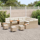Havesofa Sæt med pude med opbevaring 13 pcs Beige Poly rattan