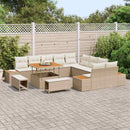 Havesofa Sæt med pude med opbevaring 13 pcs Beige Poly rattan
