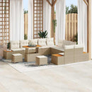 Havesofa Sæt med pude med opbevaring 13 pcs Beige Poly rattan