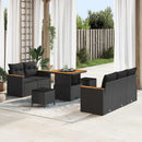 Havesofa Sæt med pude 10 pcs Sort polyrattan