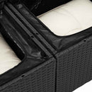 Havesofa Sæt med pude 10 pcs Sort og Cream polyrattan