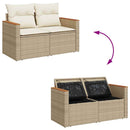 Havesofa Sæt med pude 10 pcs Beige og creme polyrattan