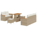Havesofa Sæt med pude 10 pcs Beige og creme polyrattan