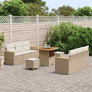 Havesofa Sæt med pude 11 pcs Beige og creme polyrattan