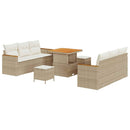 Havesofa Sæt med pude 11 pcs Beige og creme polyrattan