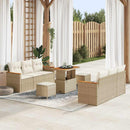 Havesofa Sæt med pude 11 pcs Beige og creme polyrattan