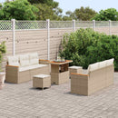 Havesofa Sæt med pude 11 pcs Beige og creme polyrattan