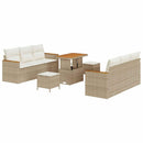 Havesofa Sæt med pude 11 pcs Beige og creme polyrattan