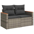 Havesofa Sæt med pude 14 pcs Grå polyrattan