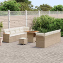Havesofa Sæt med pude 12 pcs Beige polyrattan