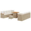 Havesofa Sæt med pude 12 pcs Beige polyrattan