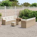 Havesofa Sæt med pude 12 pcs Beige polyrattan