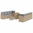 Havesofa Sæt med pude 12 pcs Beige polyrattan