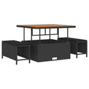Havesofa Sæt med pude 12 pcs Sort polyrattan