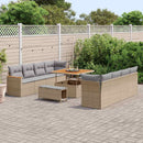 Havesofa Sæt med pude 12 pcs Beige polyrattan